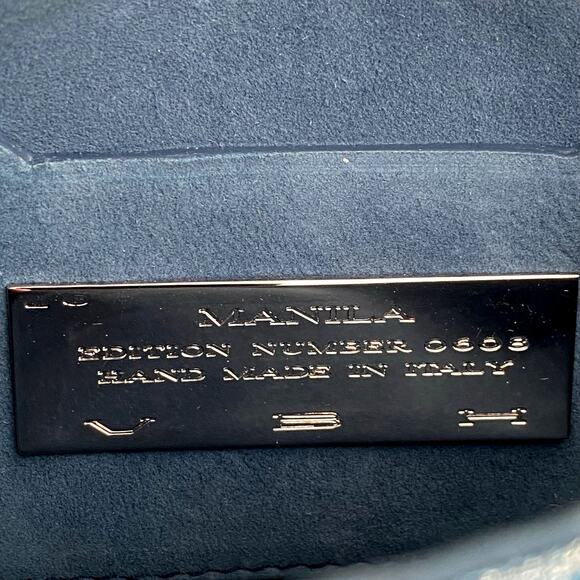 VBH Manila Envelope Clutch Blue Sparkle Glitter Edition 0608 Suede Lining Formal - Picture 4 of 6